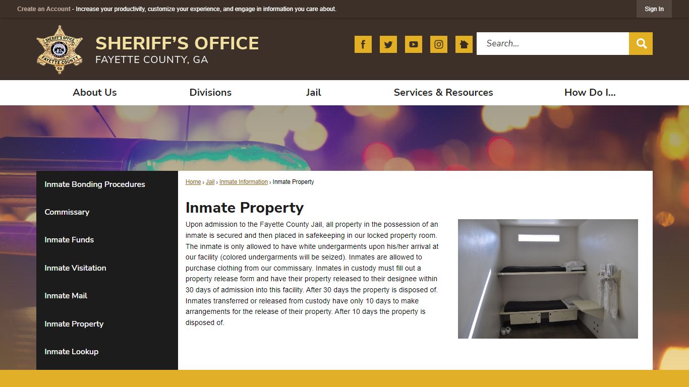 Inmate Property | Fayette County Sheriff, GA